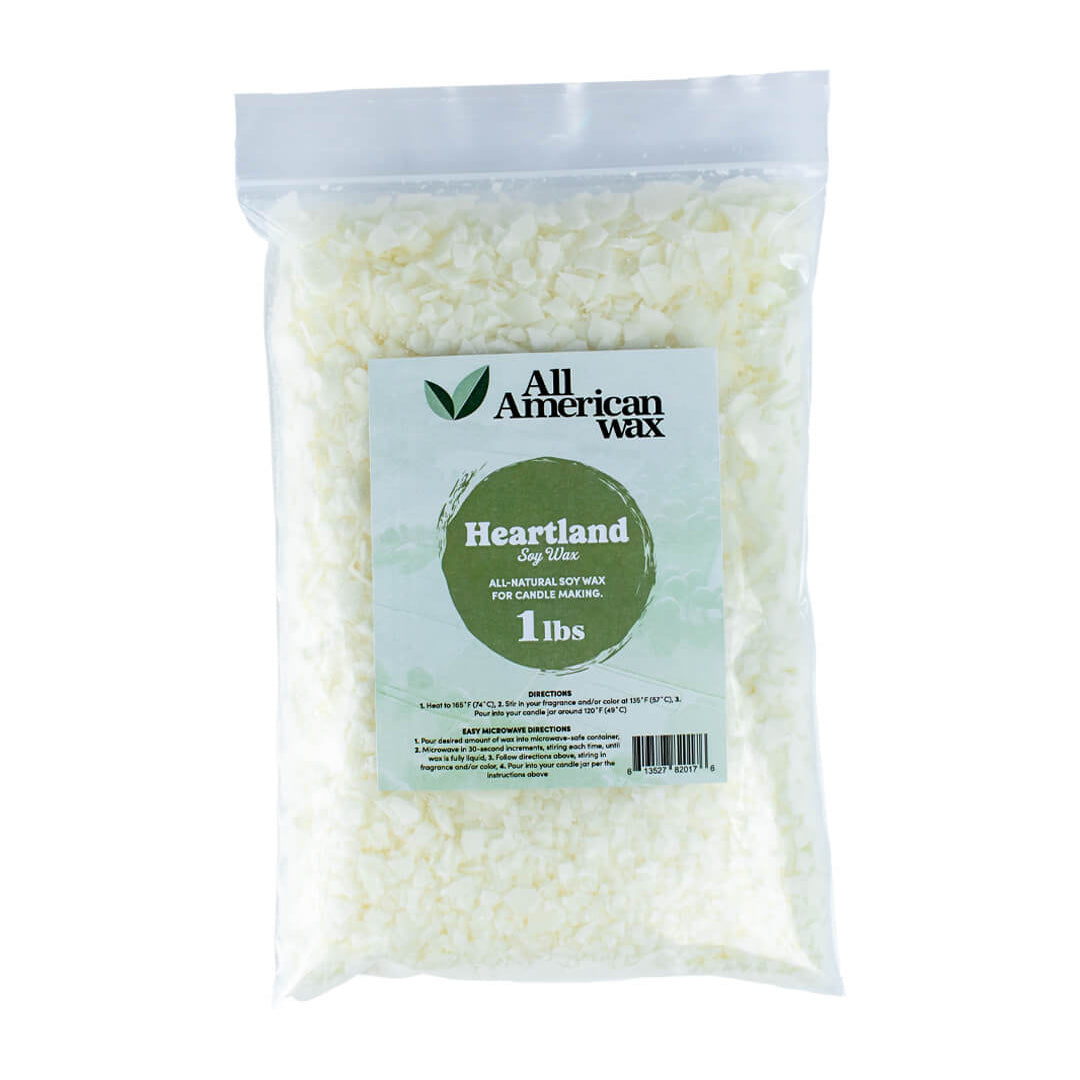 All American Wax 1lbs bag of all-natural soy wax flakes.