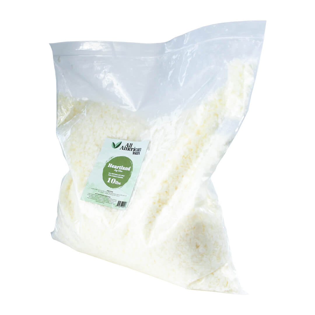 All American Wax 10lbs bag of all-natural soy wax flakes.