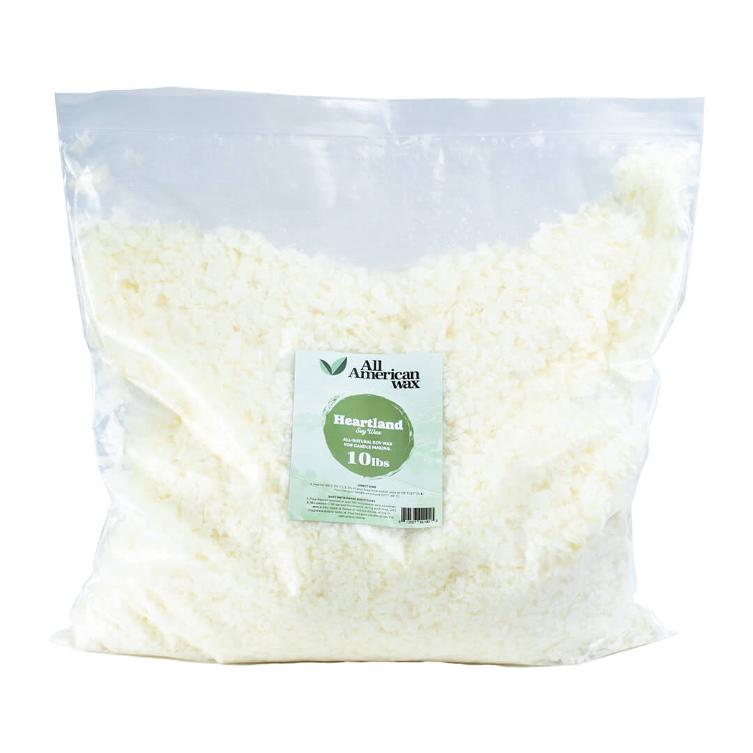 All American Wax 10lbs bag of all-natural soy wax flakes.