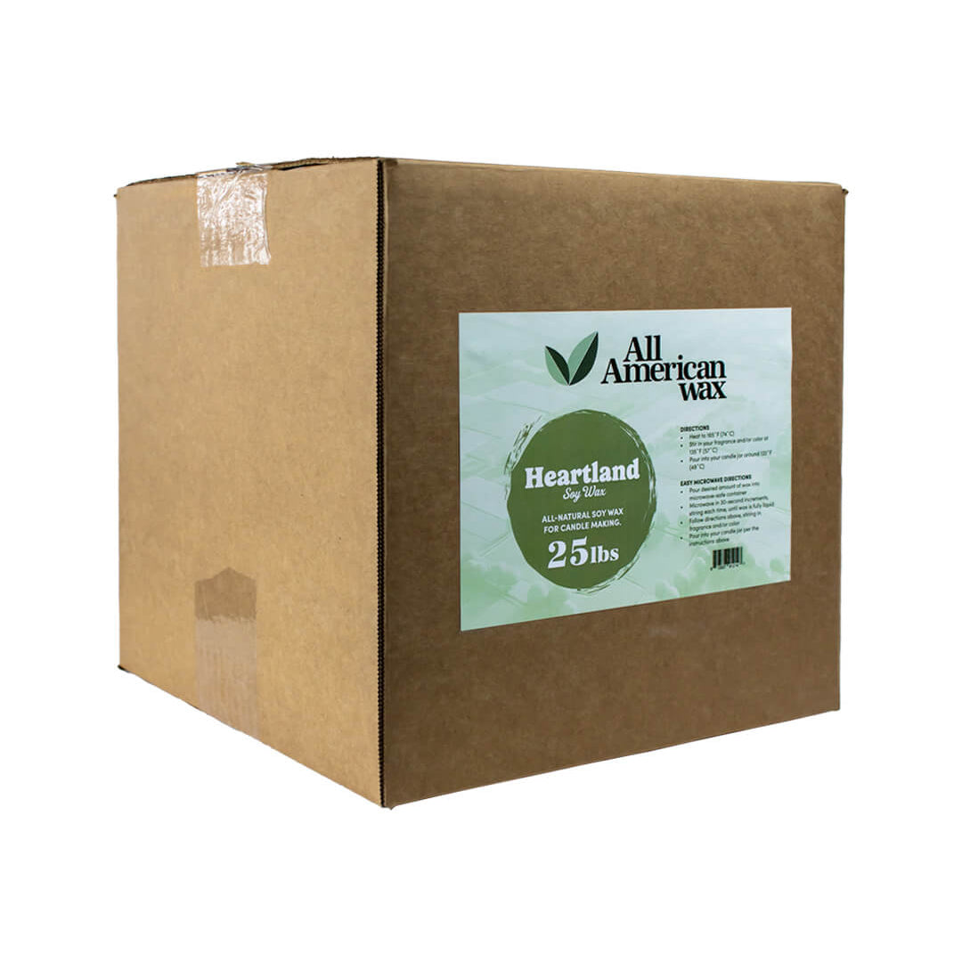 All American Wax 25lbs box of all-natural soy wax flakes.