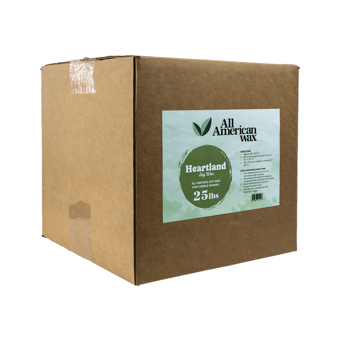 All American Wax 25lbs box of all-natural soy wax flakes.