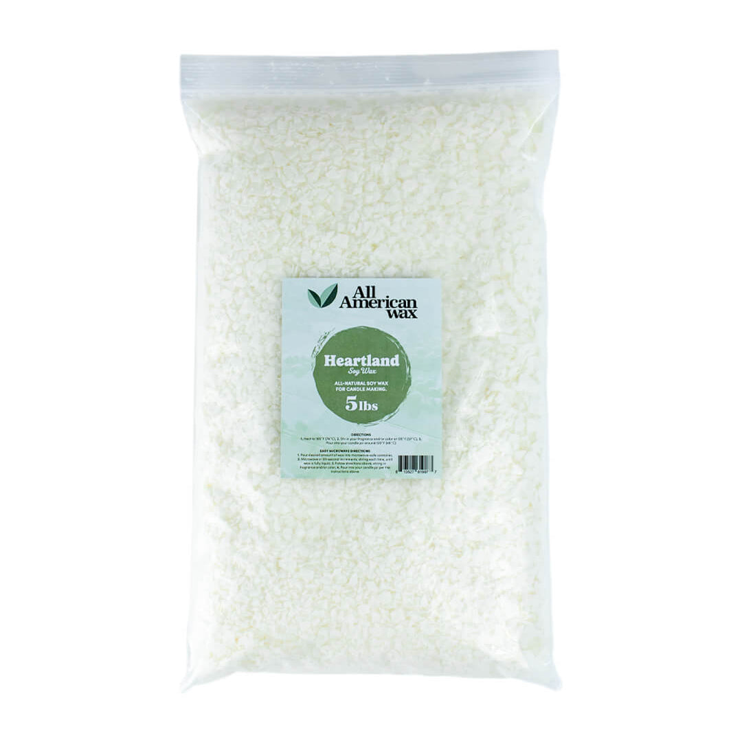 All American Wax 5lbs bag of all-natural soy wax flakes.