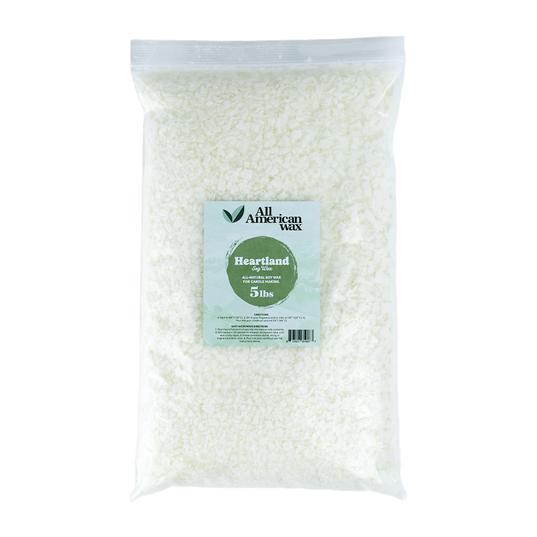 All American Wax 5lbs bag of all-natural soy wax flakes.
