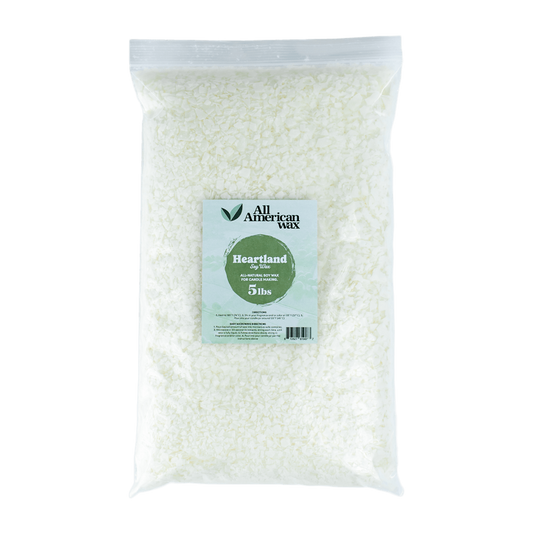All American Wax 5lbs bag of all-natural soy wax flakes.