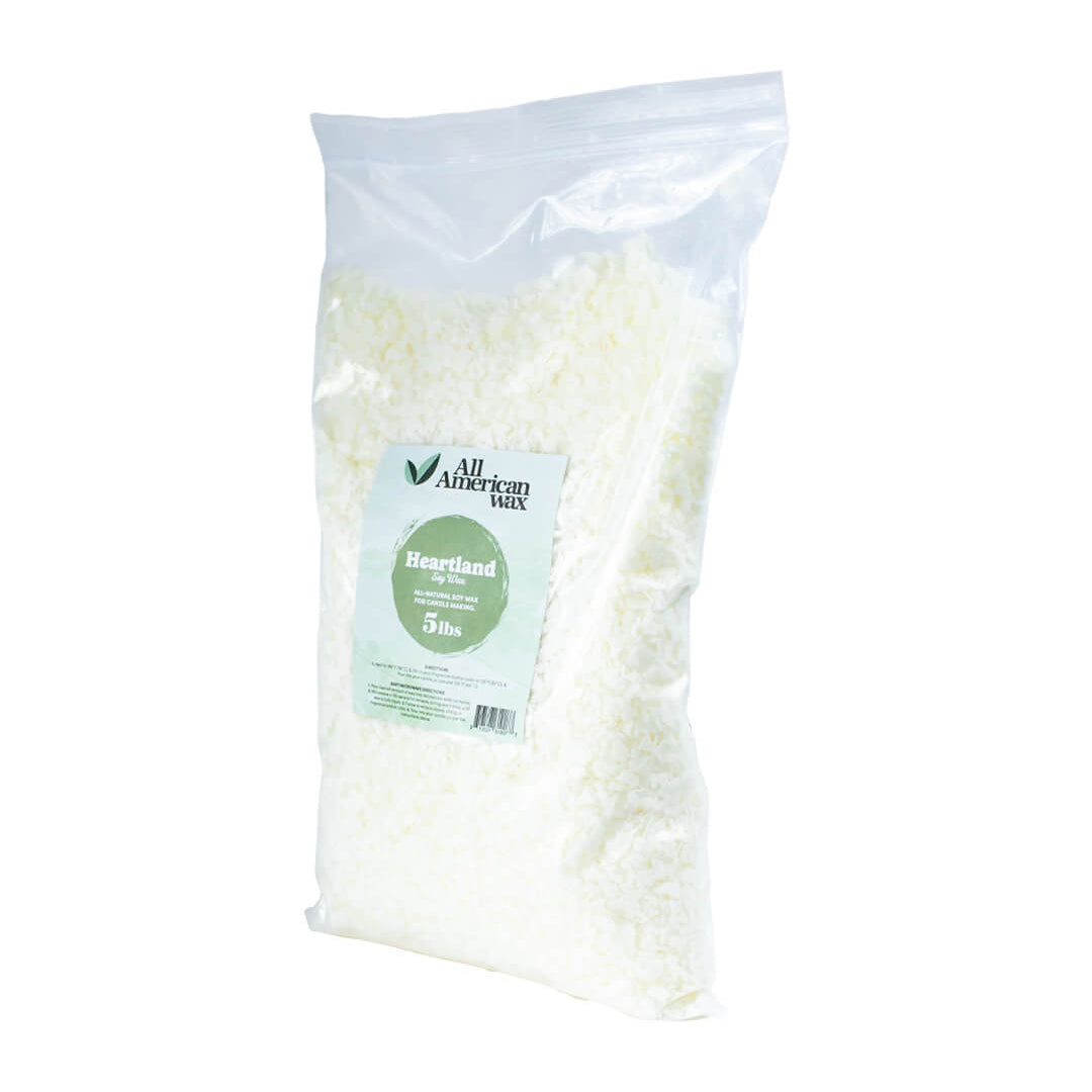 All American Wax 5lbs bag of all-natural soy wax flakes.